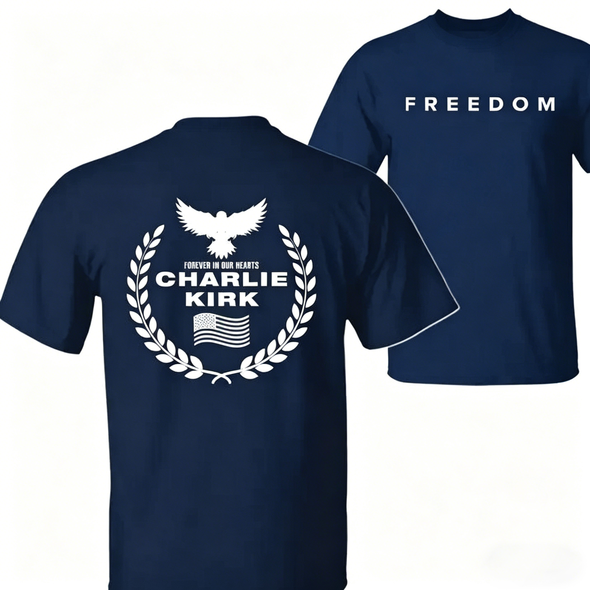 Freedom Foever Our Hearts Pattern 100% Cotton T-Shirt