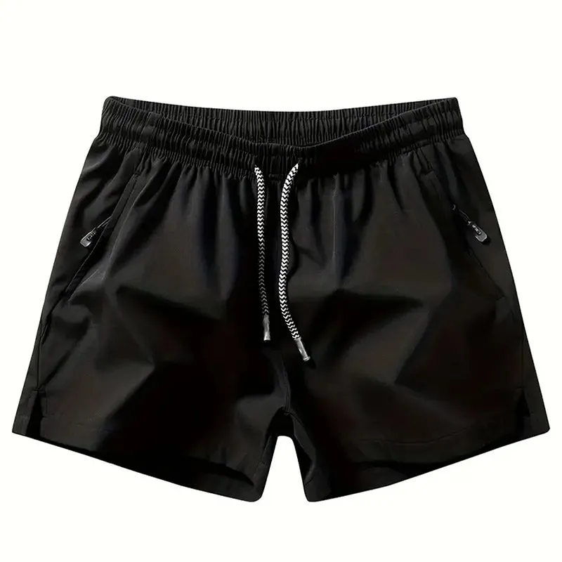 3 packs Men's Plain Solid Color Drawstring Pocket Shorts