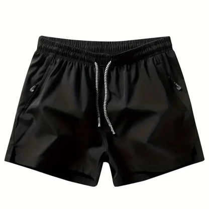 3 packs Men's Plain Solid Color Drawstring Pocket Shorts