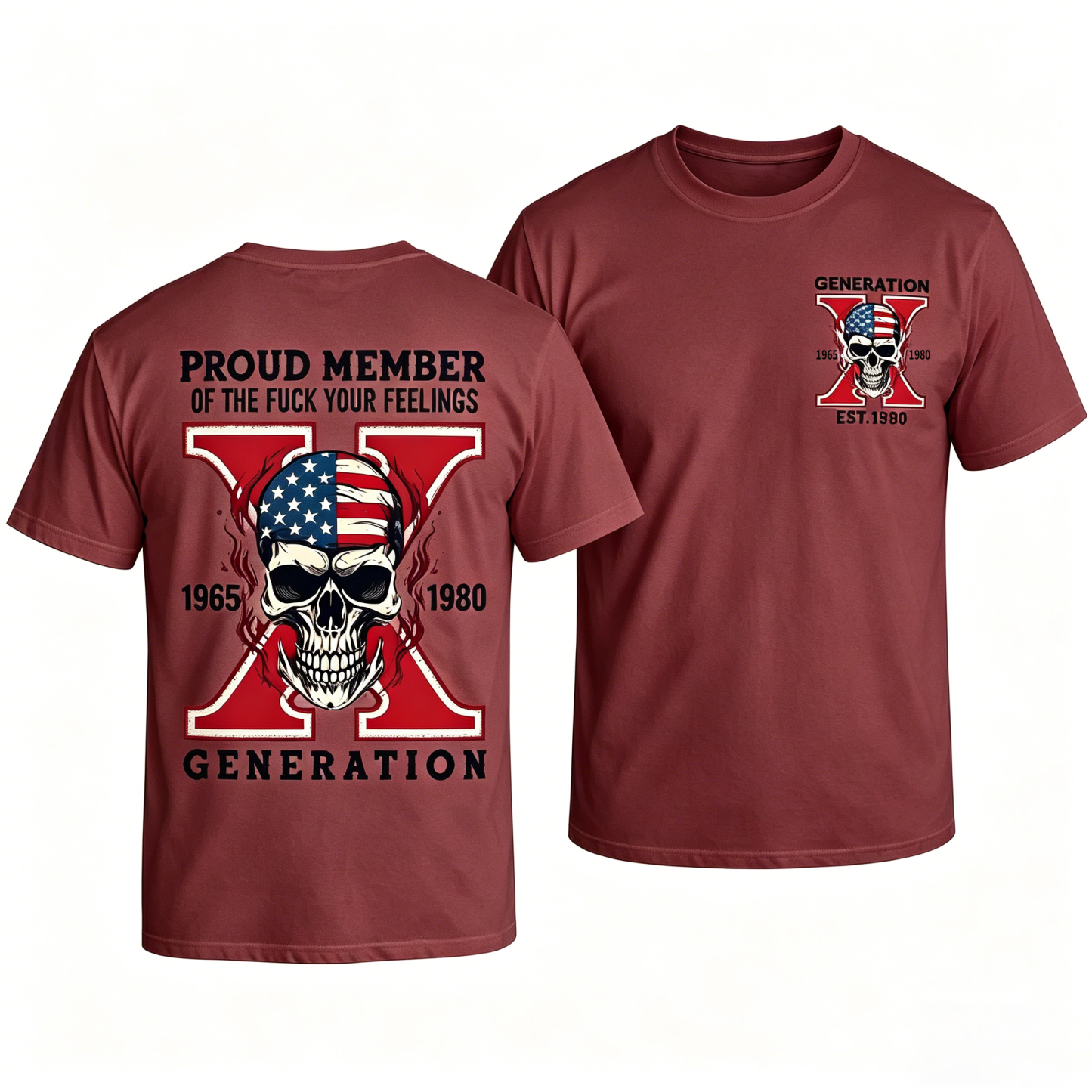 Custom Gen X Skull New Printing T-shirt