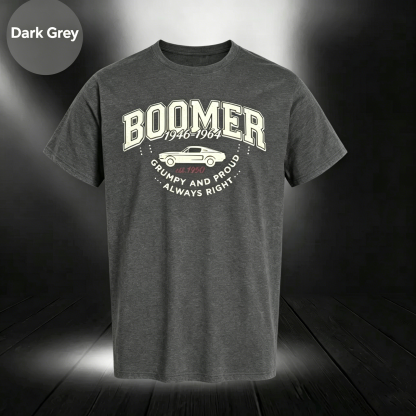 Vintage Boomer "Grumpy and Proud" Custom Year Graphic Tee,