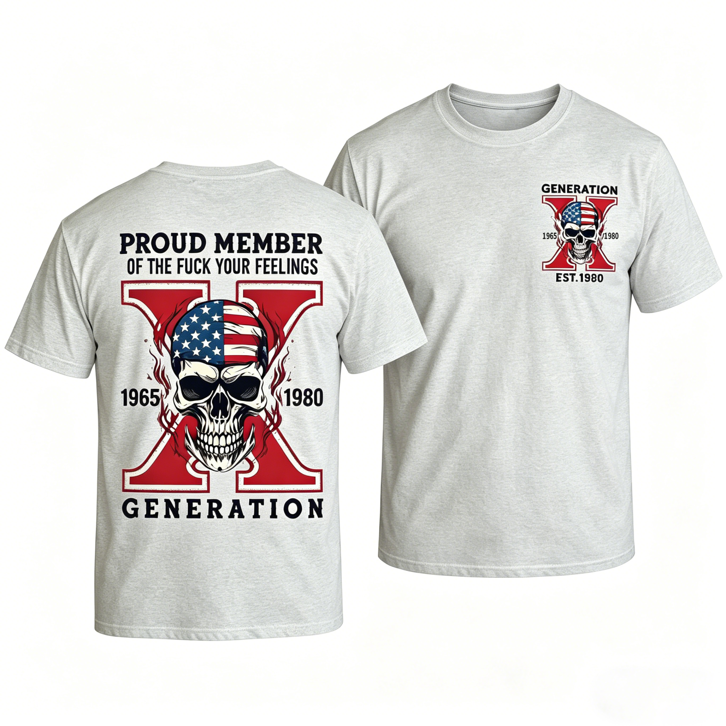 Custom Gen X Skull New Printing T-shirt