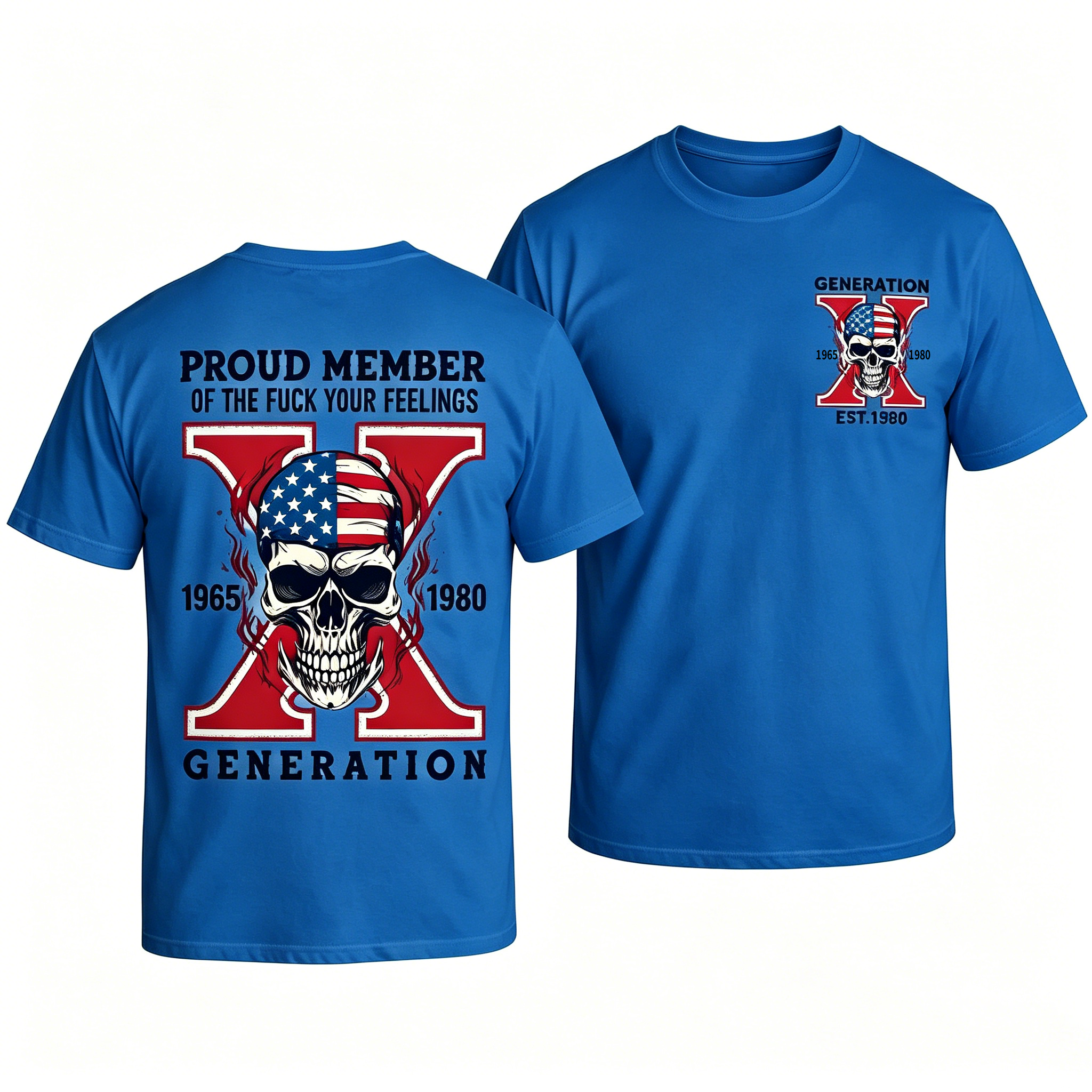 Custom Gen X Skull New Printing T-shirt