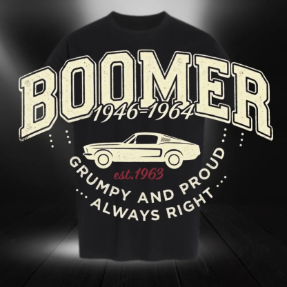 Vintage Boomer "Grumpy and Proud" Custom Year Graphic Tee