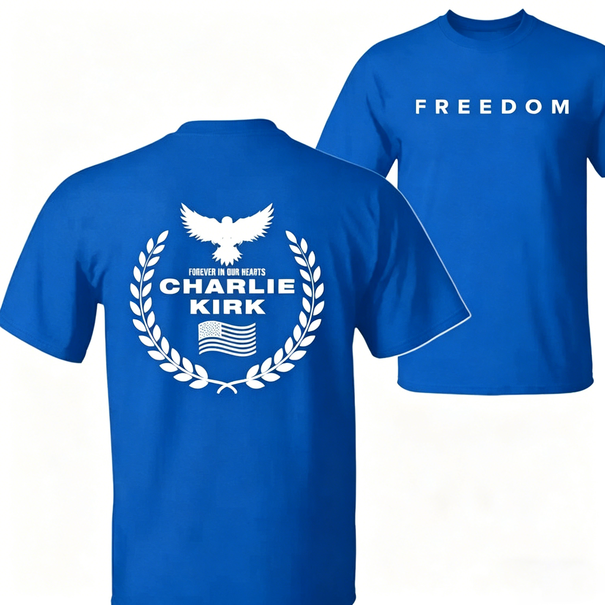 Freedom Foever Our Hearts Pattern 100% Cotton T-Shirt