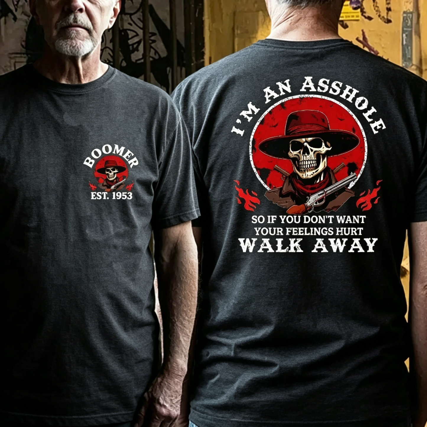 Custom EST.Year I'm An Asshole So If You Don't Want Your Feelings Hurt Walk Away Graphic T-Shirt