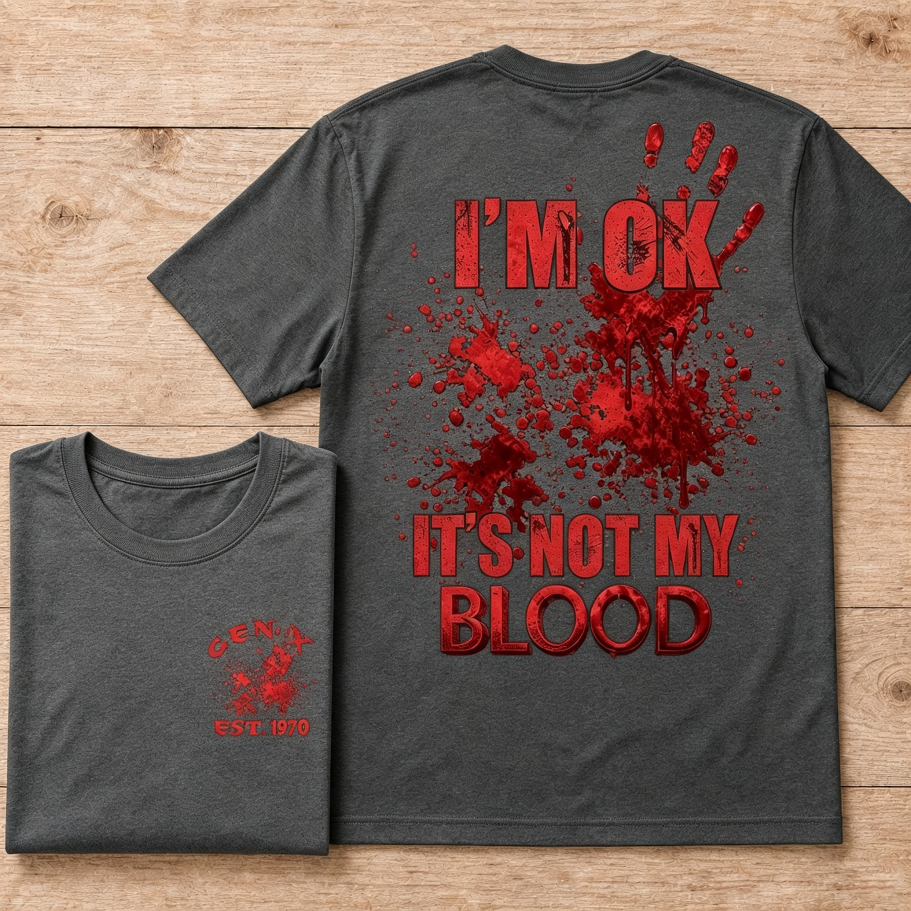 I'm Ok It's Not My Blood Halloween Custom Year T-shirt
