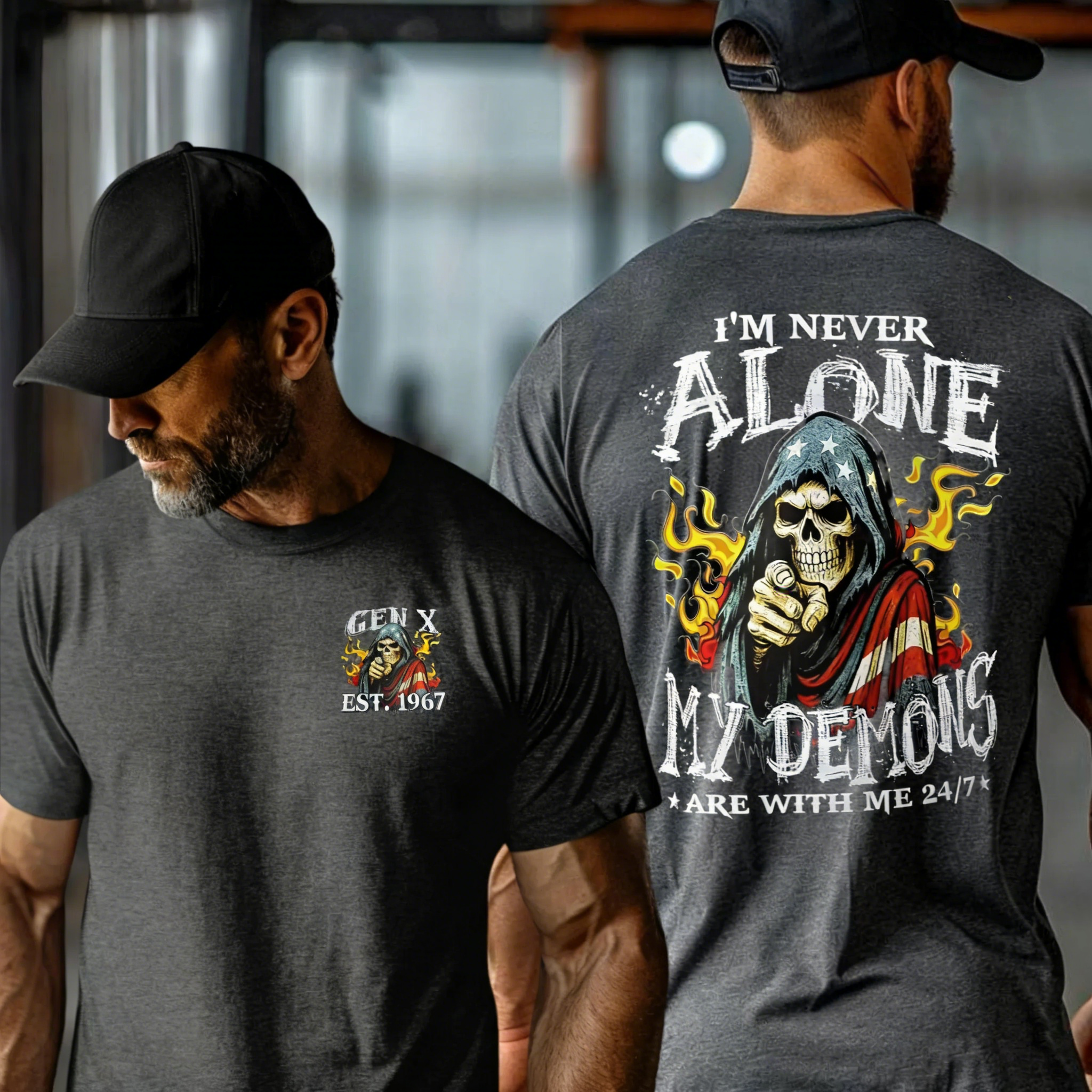 Custom I'm Never Alone Gen X T-shirt