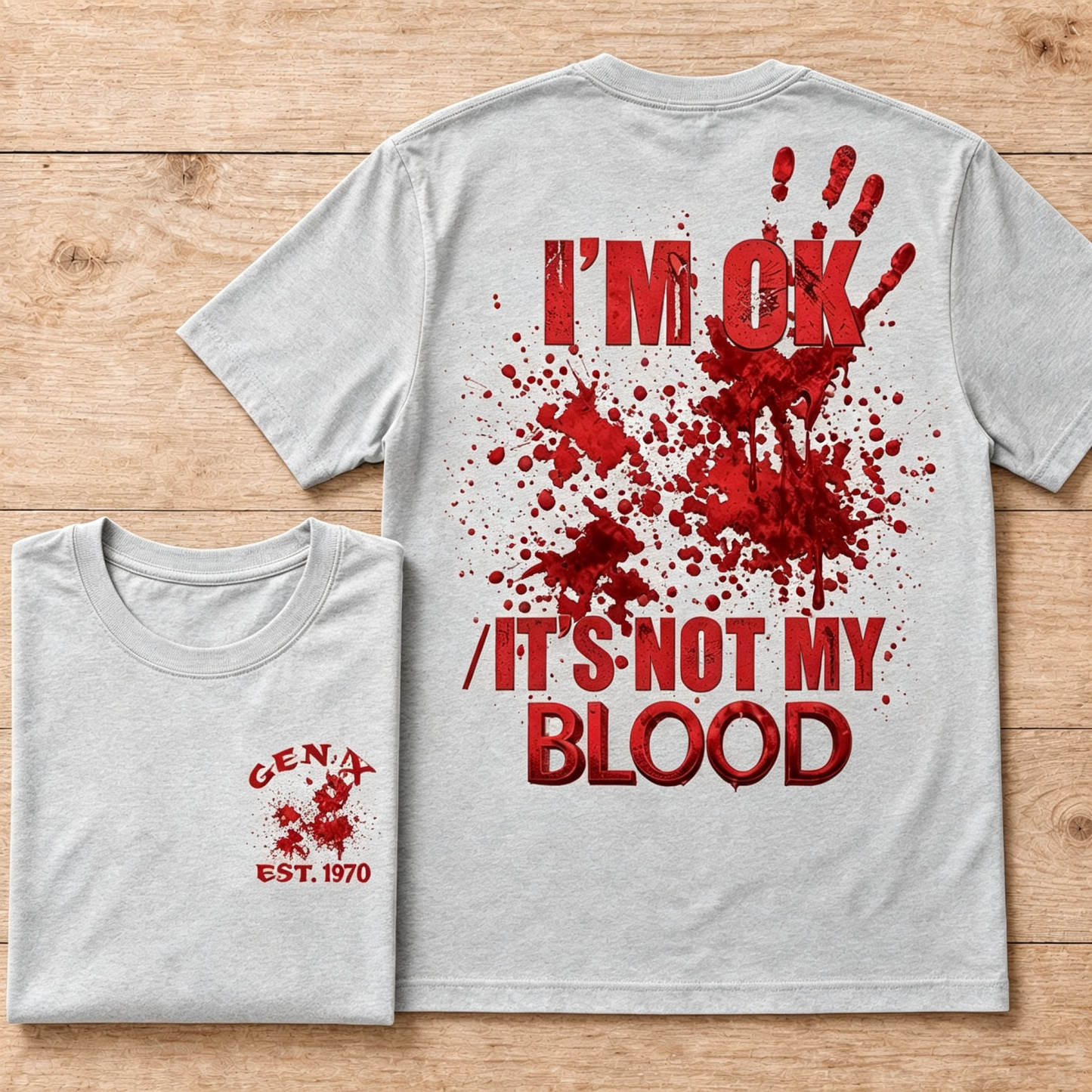 I'm Ok It's Not My Blood Halloween Custom Year T-shirt