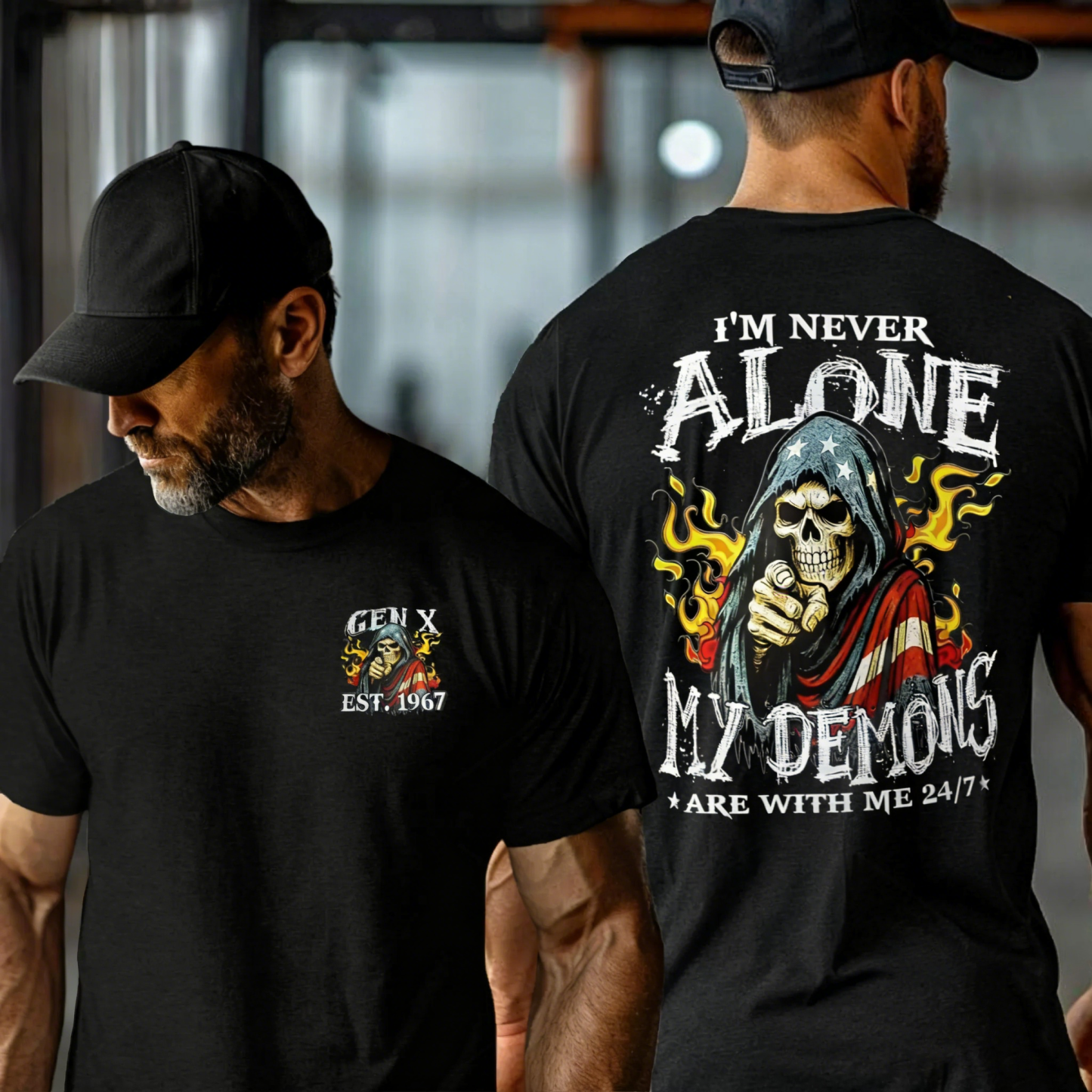 Custom I'm Never Alone Gen X T-shirt