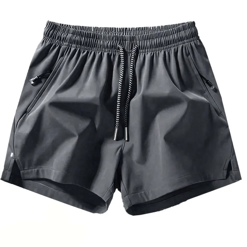 3 packs Men's Plain Solid Color Drawstring Pocket Shorts