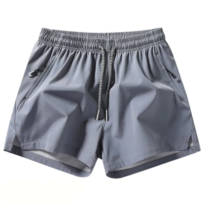 3 packs Men's Plain Solid Color Drawstring Pocket Shorts