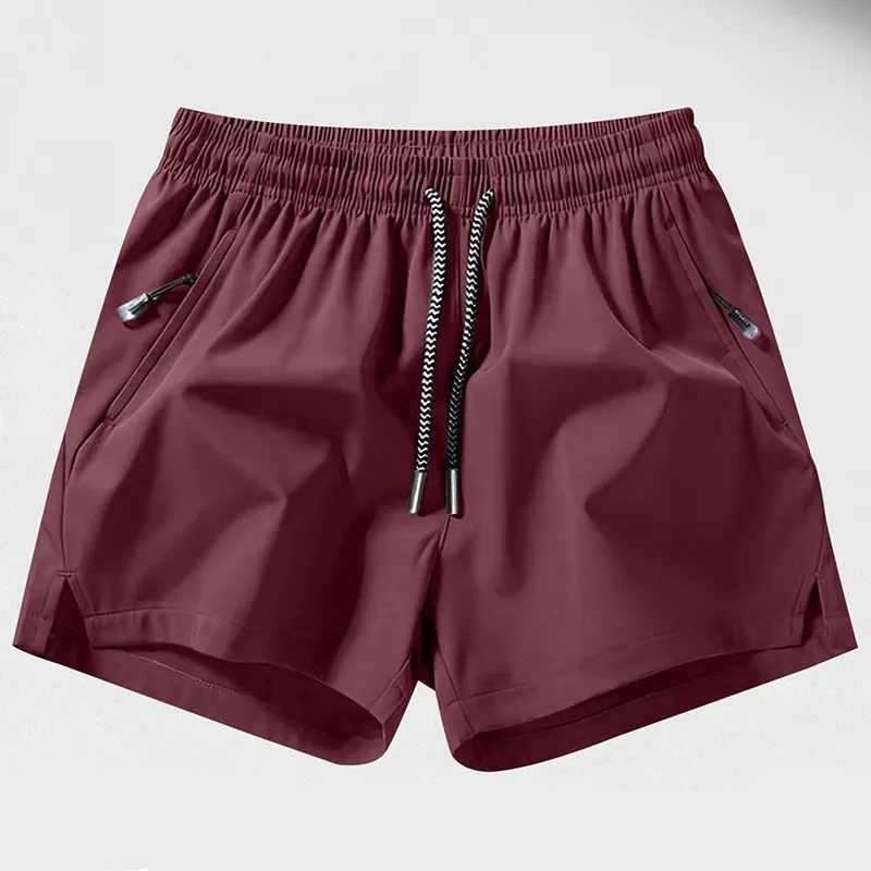 3 packs Men's Plain Solid Color Drawstring Pocket Shorts