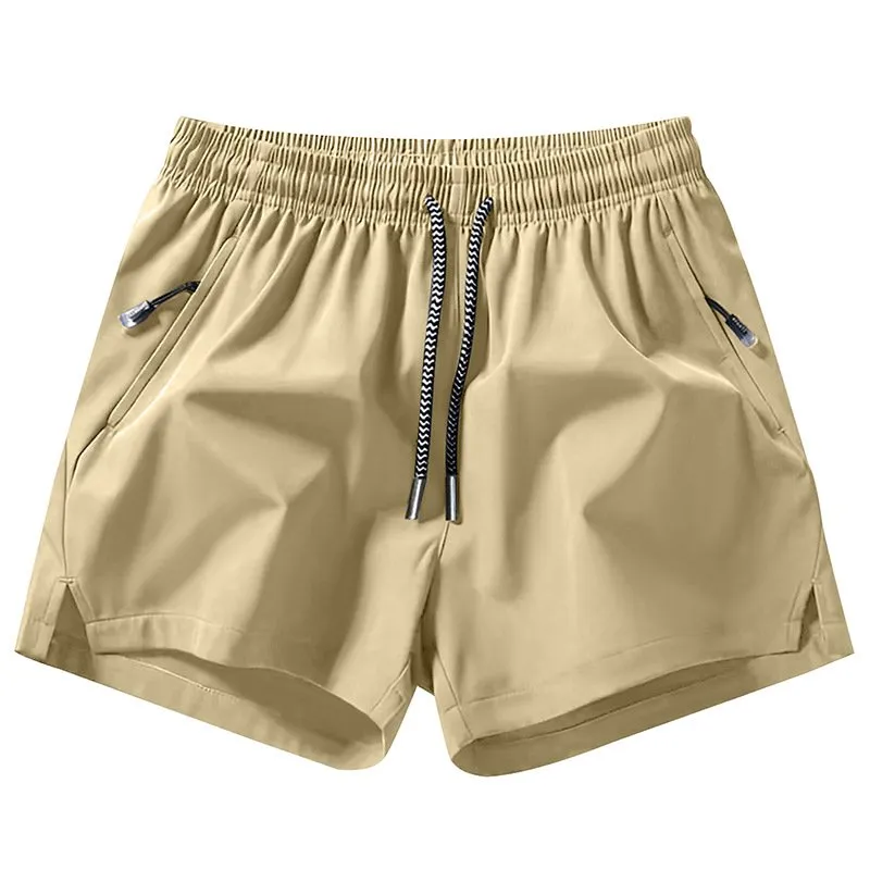 3 packs Men's Plain Solid Color Drawstring Pocket Shorts