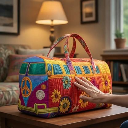 Hippie Van Quilted Duffle Bag