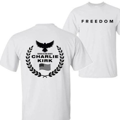 Freedom Foever Our Hearts Pattern100% Cotton T-Shirt
