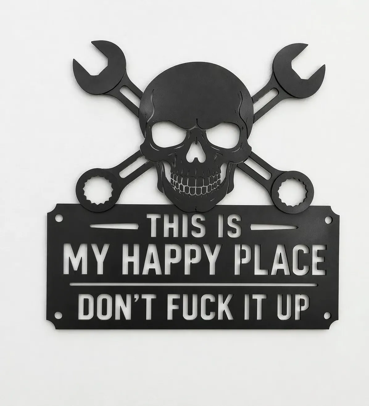 💀🔧This Is My Happy PlaceMetal Wall Art Sign