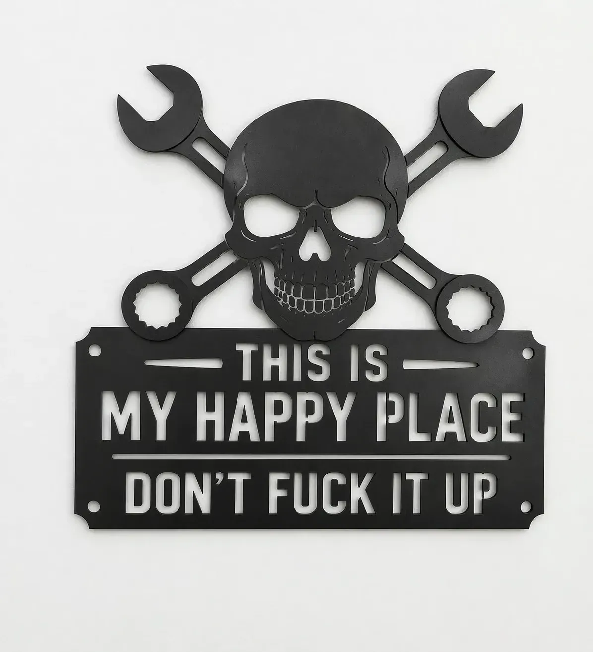 💀🔧This Is My Happy PlaceMetal Wall Art Sign