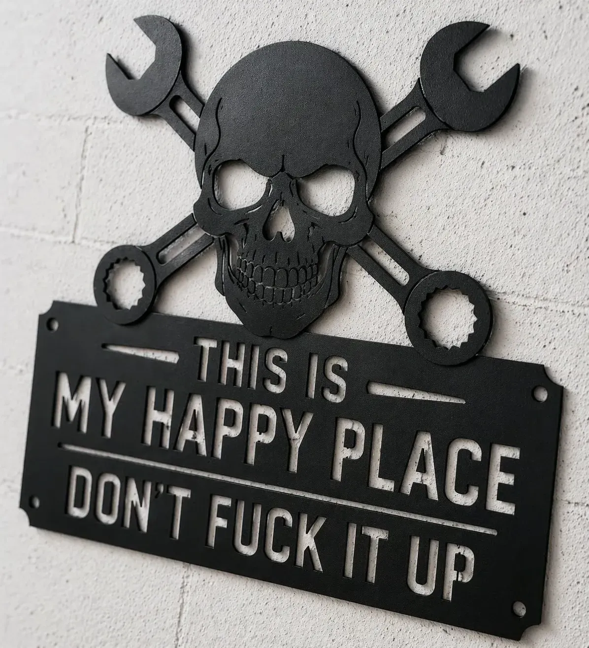 💀🔧This Is My Happy PlaceMetal Wall Art Sign