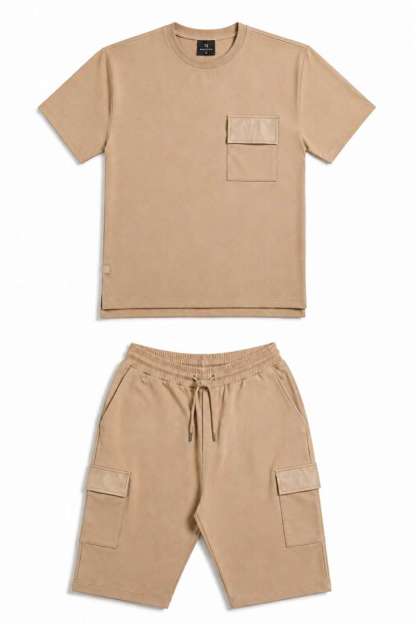 Ensemble Beige - Tee-shirt & Bermuda Assortis