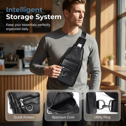 🎒 -50% MAINTENANT ! 🧳 Sac Bandoulière Homme Rétro Imperméable en Simili Cuir – Résistant à l'Eau, Rangement Intelligent & Confort Ergonomique – L'Essentiel du Quotidien ✨