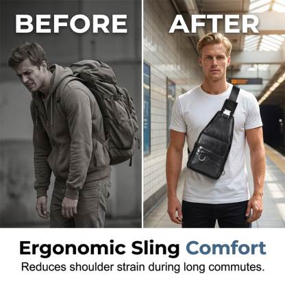 🎒 -50% MAINTENANT ! 🧳 Sac Bandoulière Homme Rétro Imperméable en Simili Cuir – Résistant à l'Eau, Rangement Intelligent & Confort Ergonomique – L'Essentiel du Quotidien ✨