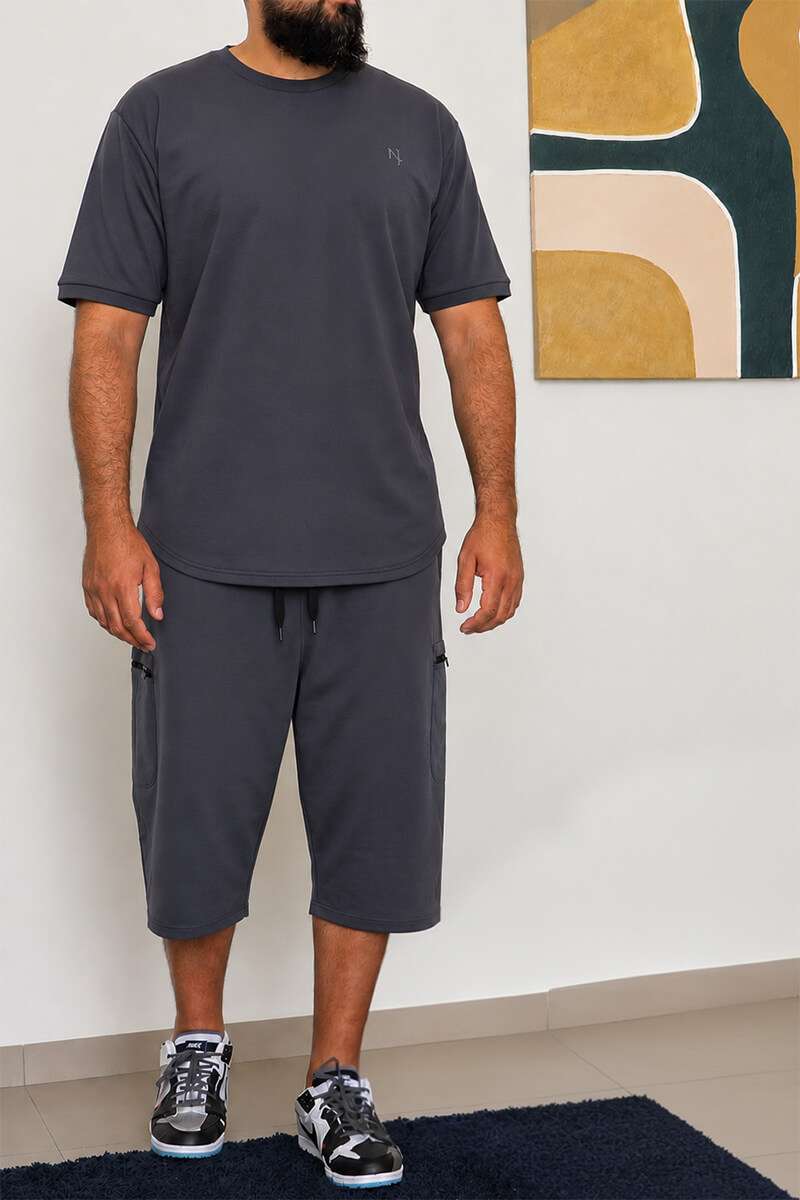 Ensemble Maybak Gris - Tee-shirt & Bermuda Assortis