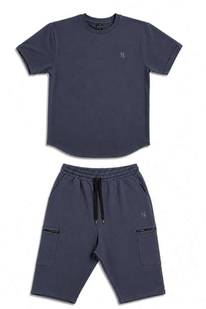 Ensemble Maybak Gris - Tee-shirt & Bermuda Assortis