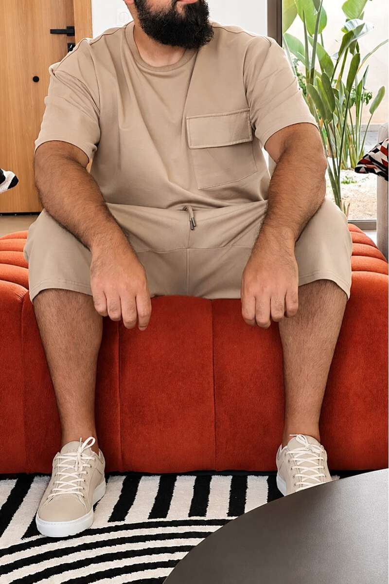 Ensemble Beige - Tee-shirt & Bermuda Assortis