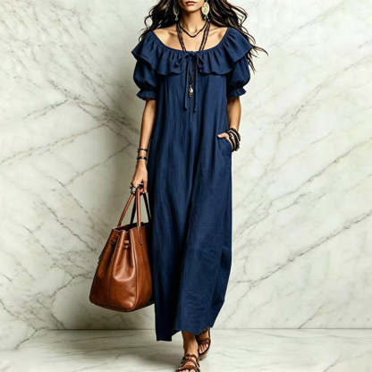 Robe longue à volants bohème pour femme