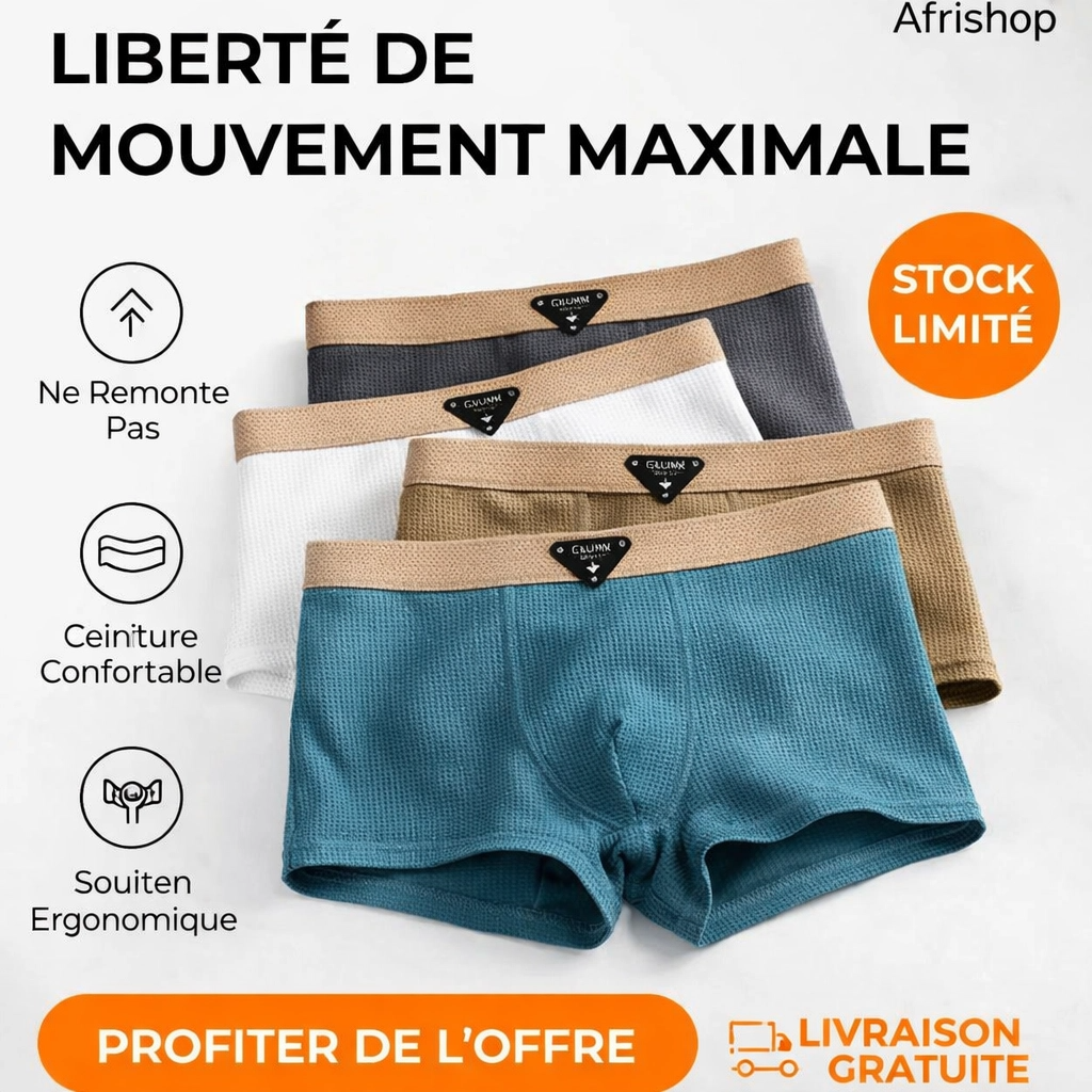 PACK DE 4 BOXERS DOUX POUR HOMME