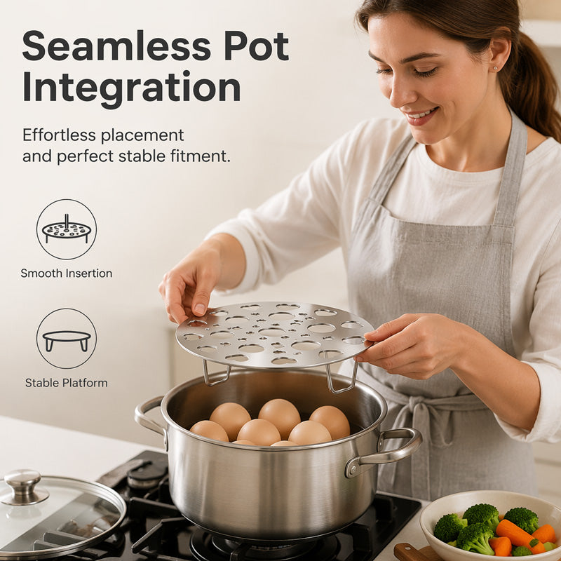 📢📢40 % DE RÉDUCTION !! ⏰Grille vapeur pliable en inox 🥚 Compact après repliage, s’adapte aux casseroles, indispensable pour votre cuisine 🍳