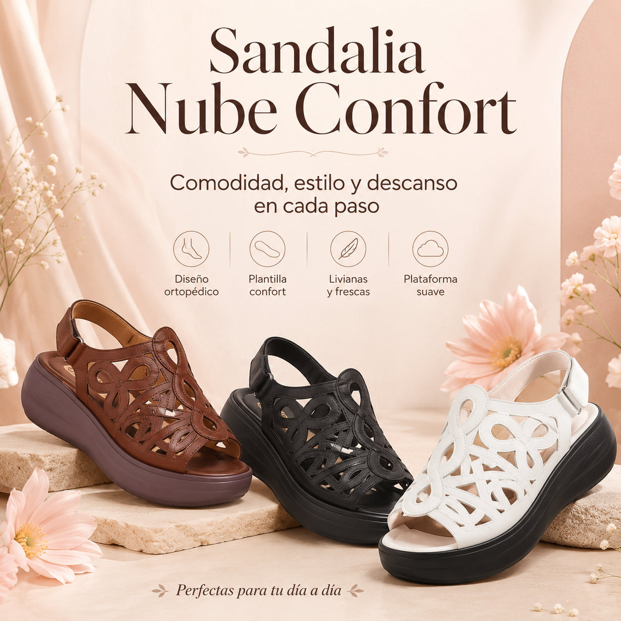 Sandalia Nube Confort ☁️✨ | Comodidad Ortopédica para tus Pies