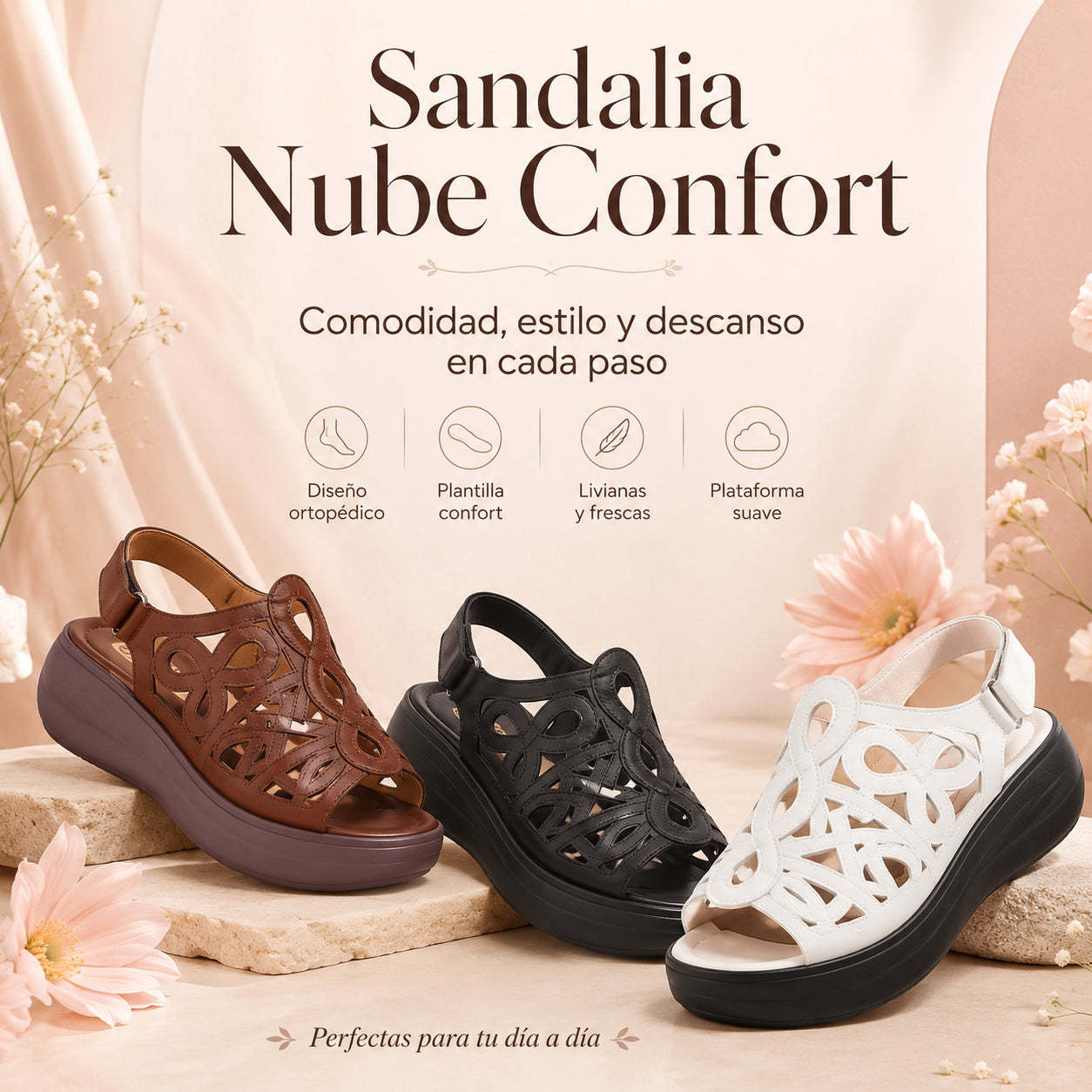 Sandalia Nube Confort ☁️✨ | Comodidad Ortopédica para tus Pies