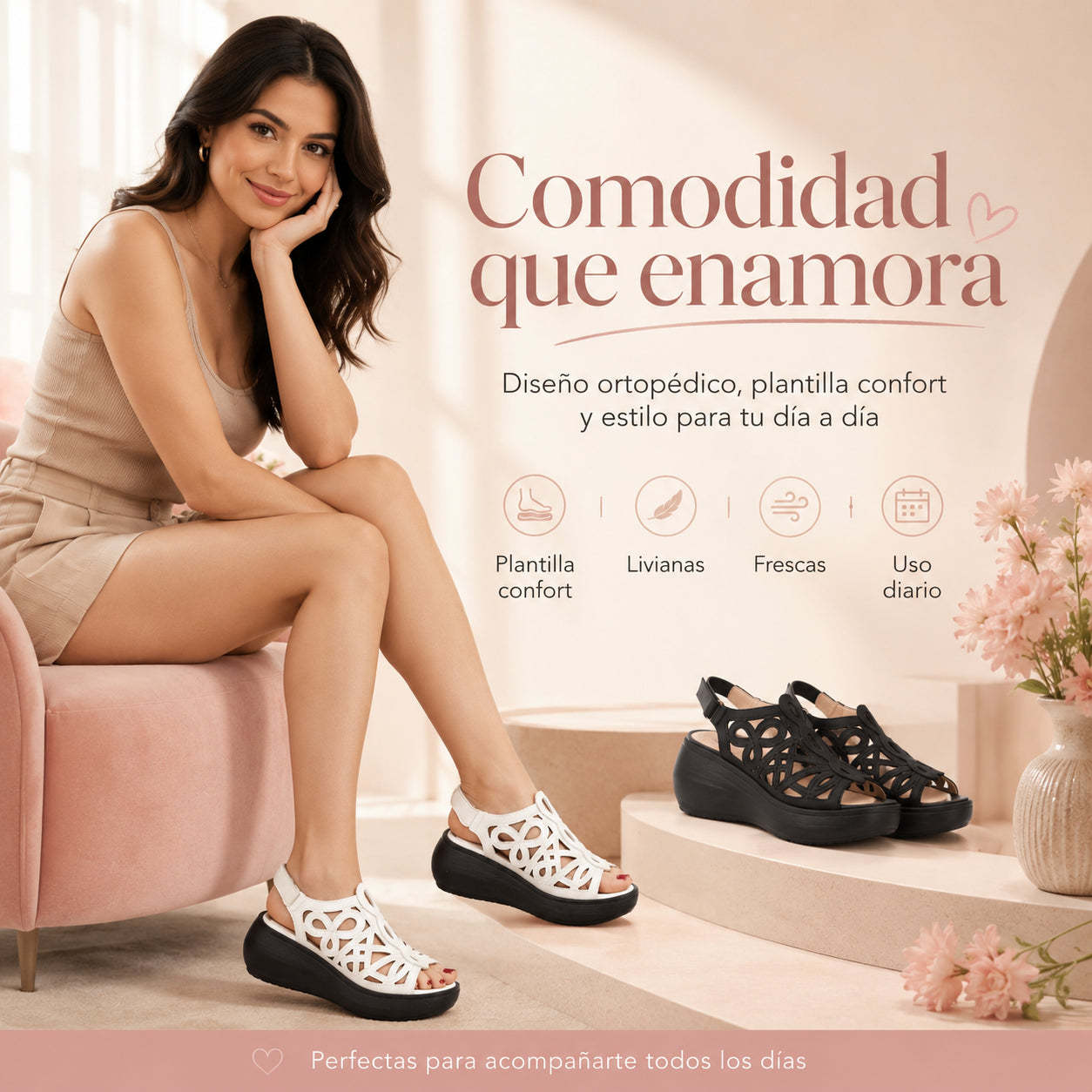 Sandalia Nube Confort ☁️✨ | Comodidad Ortopédica para tus Pies