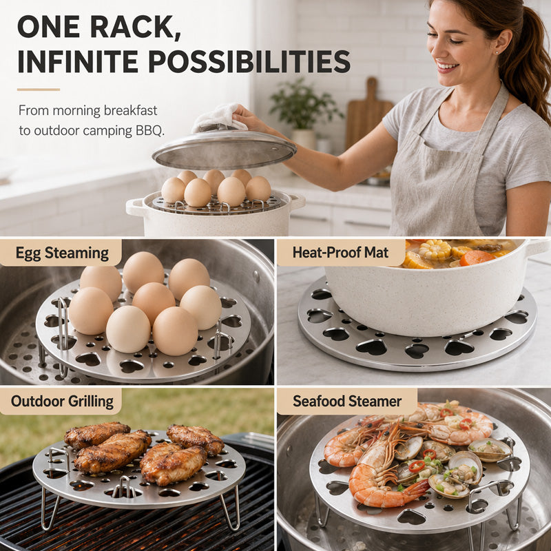 📢📢40 % DE RÉDUCTION !! ⏰Grille vapeur pliable en inox 🥚 Compact après repliage, s’adapte aux casseroles, indispensable pour votre cuisine 🍳