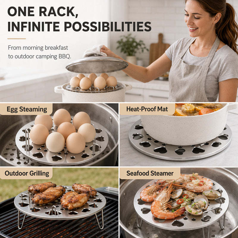 📢📢40 % DE RÉDUCTION !! ⏰Grille vapeur pliable en inox 🥚 Compact après repliage, s’adapte aux casseroles, indispensable pour votre cuisine 🍳
