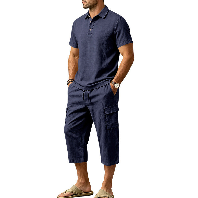 👔 -50% MAINTENANT ! ☀️ Ensemble Lin Homme Été – Chemise Ample & Short Cargo – Respirant & Élégant – Parfait pour l'Été 🌊