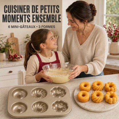 Moule à mini gâteaux Bundt antiadhésif à multiples cavités