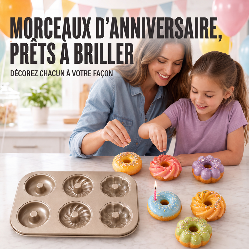 Moule à mini gâteaux Bundt antiadhésif à multiples cavités