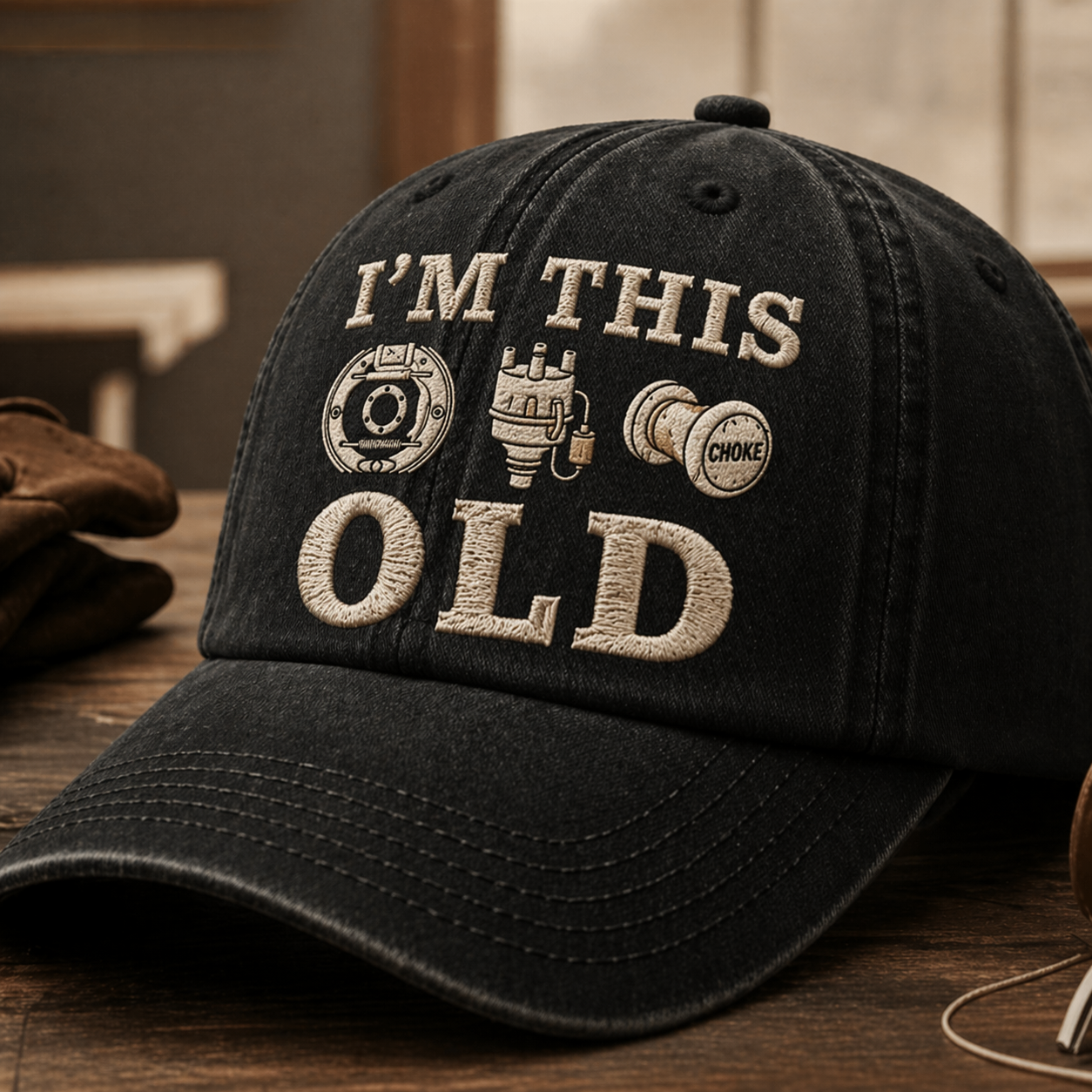 🧢 I'M THIS OLD – Vintage Mechanic Style Embroidered Cap