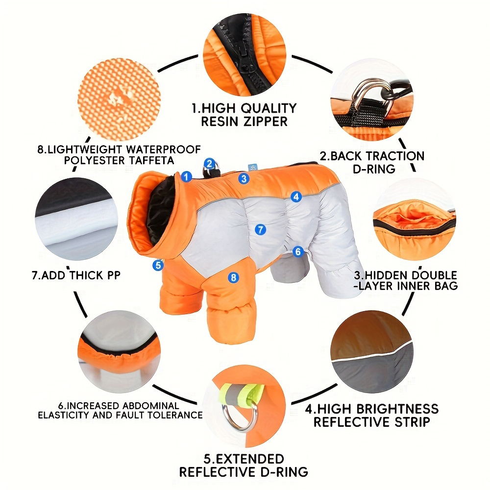 Personalized Pet Winter Warm Windproof Puffer Jacket