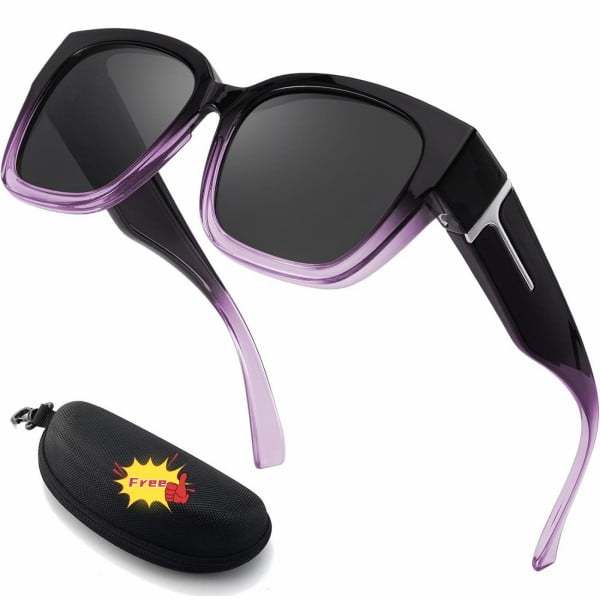 🕶️ Polarized Fit Over Sunglasses for Women – UV400 Protection Floral Frame Wear Over Prescription Glasses