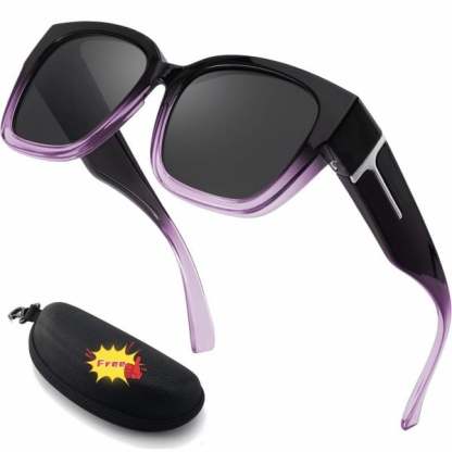 🕶️ Polarized Fit Over Sunglasses for Women – UV400 Protection Floral Frame Wear Over Prescription Glasses