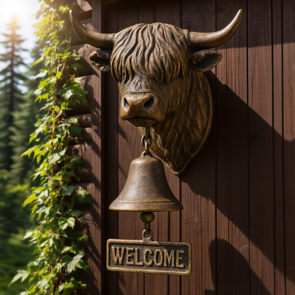 ❤️Mother's Day 49% OFF - Handmade Highland Cow Welcome Bell