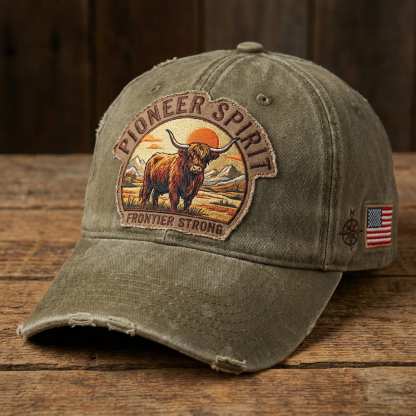 Pioneer Spirit Frontier Strong Distressed Cap