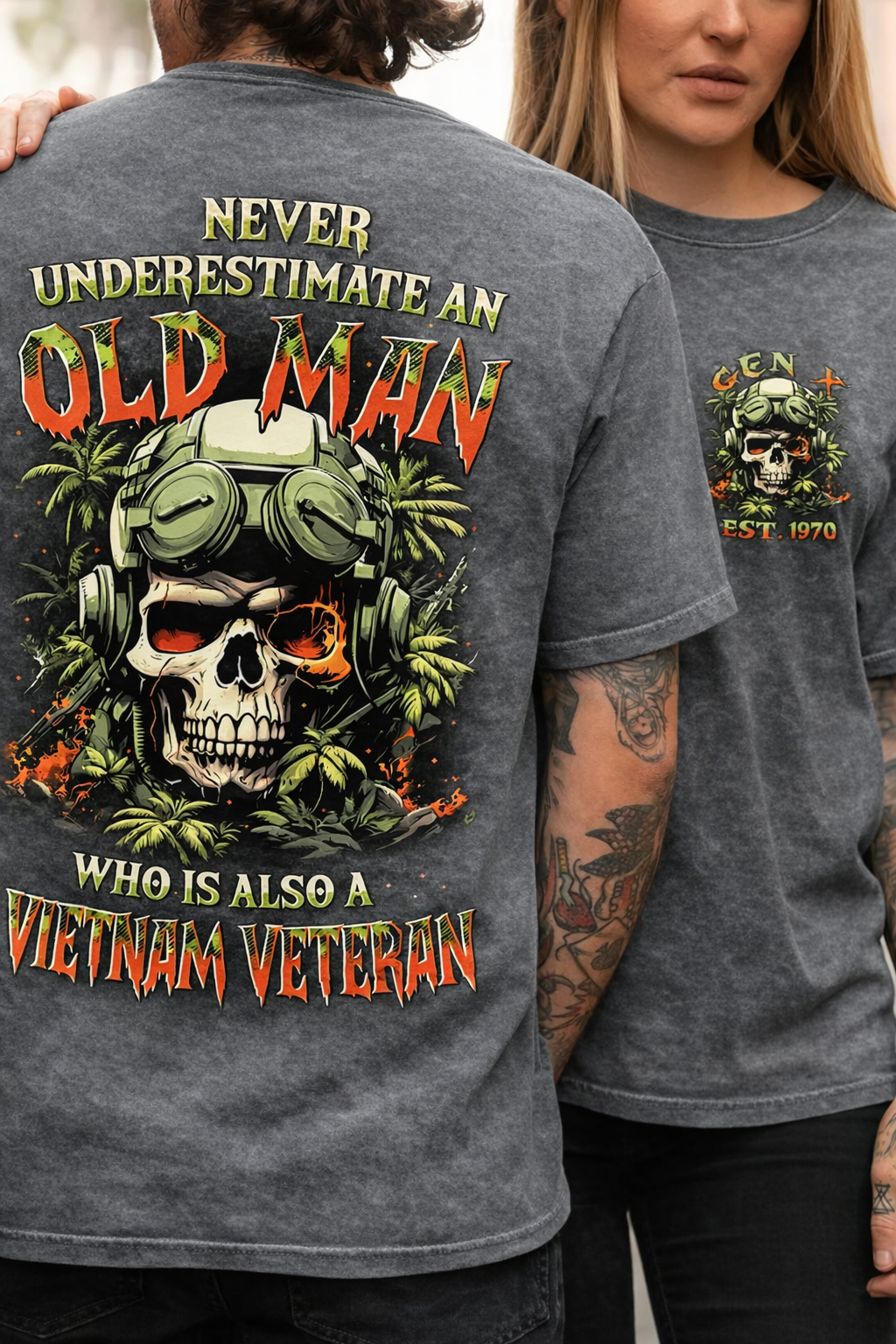 Never Underestimate An Old Man Who Is Also A Vietnam Veteran Custom Year T-shirt