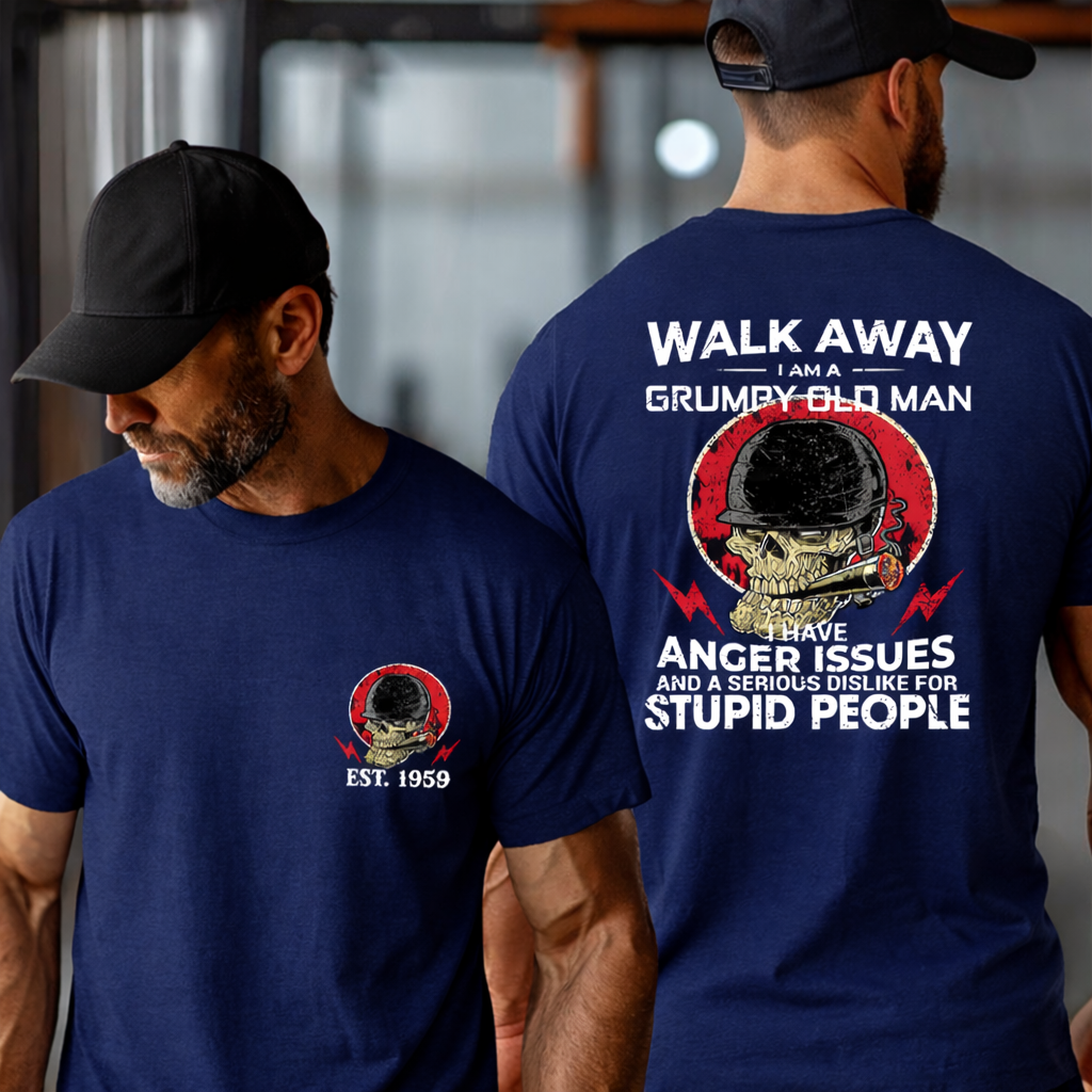 BOOMER T-shirt, Walk Away I Am A Grumpy Old Man T-shirt, Custom Year Of Birth 