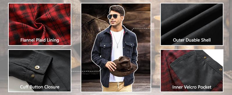 Men's Flannel Lined Shacket Jacket
