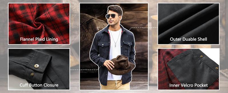 Men's Flannel Lined Shacket Jacket